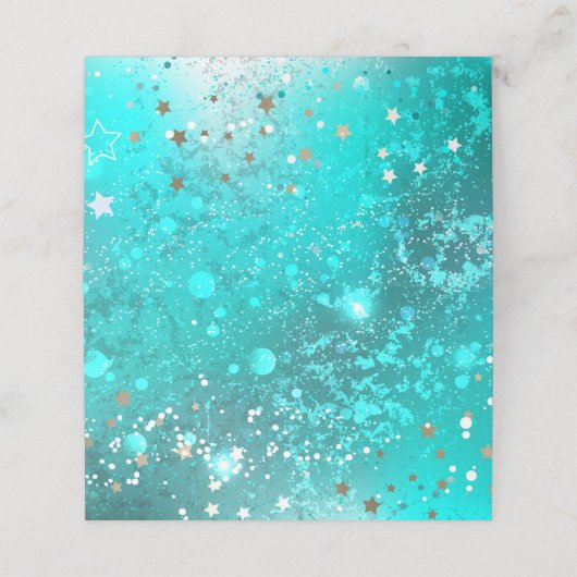 Mint Turquoise Folie Achtergrond Klantenkaartje (Buitenkant ongevouwen)