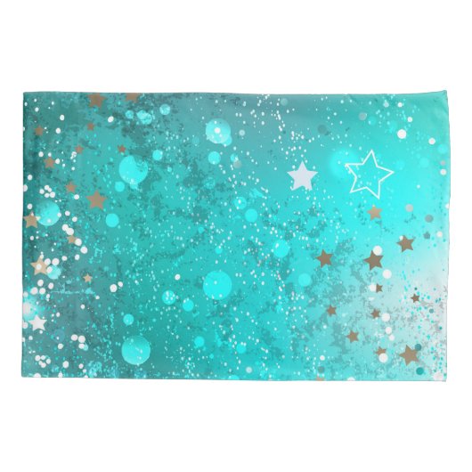 Mint Turquoise Folie Achtergrond Kussensloop (Achterkant-Links)