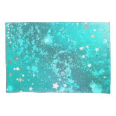 Mint Turquoise Folie Achtergrond Kussensloop (Voorkant-Links)