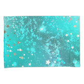 Mint Turquoise Folie Achtergrond Kussensloop (Voorkant-Rechts)