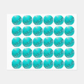 Mint Turquoise Folie Achtergrond Labels (Vel)