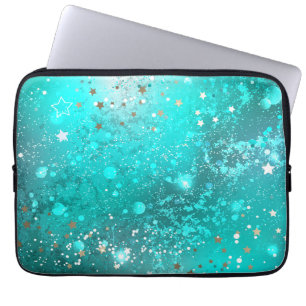 Mint Turquoise Folie Achtergrond Laptop Sleeve