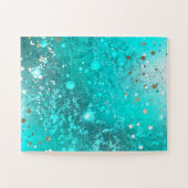 Mint Turquoise Folie Achtergrond Legpuzzel (Horizontaal)