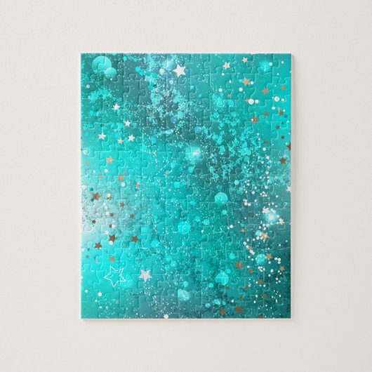 Mint Turquoise Folie Achtergrond Legpuzzel (Verticaal)