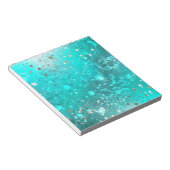 Mint Turquoise Folie Achtergrond Notitieblok (Schuin)