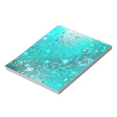 Mint Turquoise Folie Achtergrond Notitieblok (Linkerzijde)