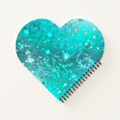 Mint Turquoise Folie Achtergrond Notitieboek (Achterkant)