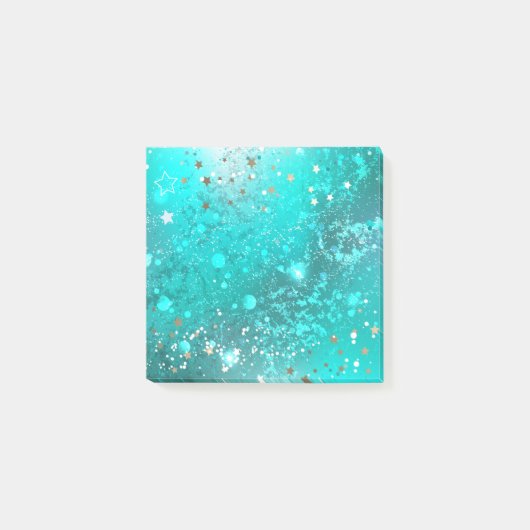 Mint Turquoise Folie Achtergrond Post-it® Notes (Voorkant)