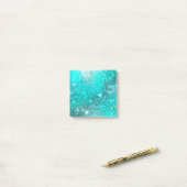Mint Turquoise Folie Achtergrond Post-it® Notes (Op bureau)