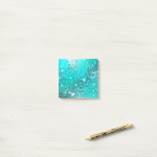 Mint Turquoise Folie Achtergrond Post-it® Notes (Op bureau)