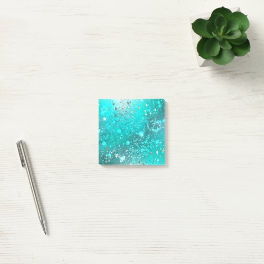 Mint Turquoise Folie Achtergrond Post-it® Notes (Kantoor)