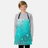 Mint Turquoise Folie Achtergrond Schort (Gedragen)