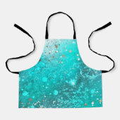 Mint Turquoise Folie Achtergrond Schort (Voorkant)