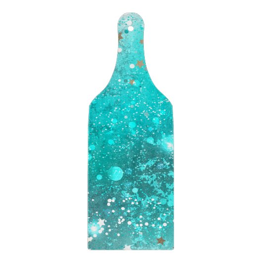 Mint Turquoise Folie Achtergrond Snijplank (Voorkant)