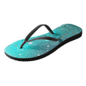 Mint Turquoise Folie Achtergrond Teenslippers (Schuin)