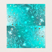 Mint Turquoise Folie Achtergrond Visitekaartje (Buitenkant ongevouwen)