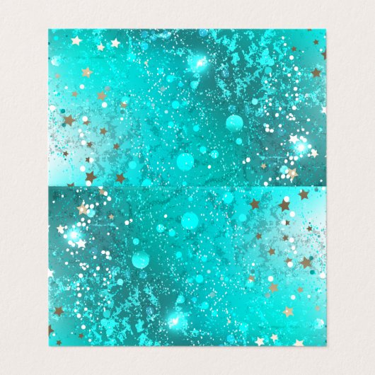 Mint Turquoise Folie Achtergrond Visitekaartje (Buitenkant ongevouwen)