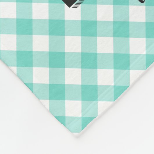 Mint Turquoise Gingham Best Dad ever Photo Collage Fleece Deken (Hoek)
