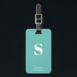 Mint Turquoise Groen Monogram Stijlvolle Typewrite Bagagelabel<br><div class="desc">Modern Mint Turquoise Green Monogram Stylish Typewriter Bagagelabel voor uw reizen en vakantie,  pas deze stijlvolle tas label het met uw eigen initiaal monogram en naam.</div>