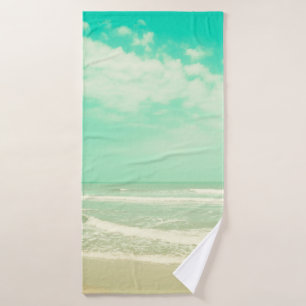 Mint turquoise retro strand background,,beac badhanddoek