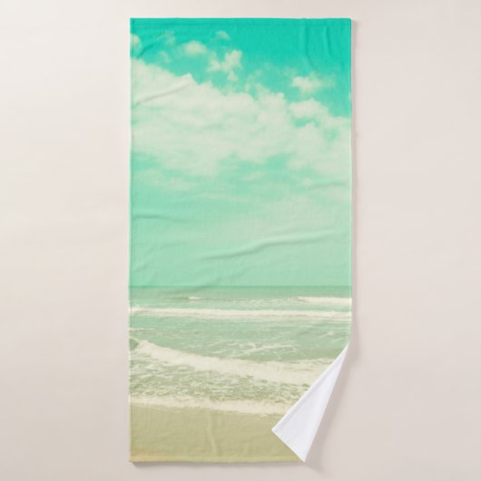 Mint turquoise retro strand background,,beac badhanddoek (Badhanddoek)