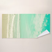 Mint turquoise retro strand background,,beac badhanddoek (Badhanddoek)
