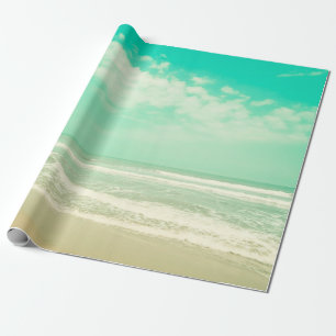 Mint turquoise retro strand background,,beac cadeaupapier