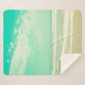 Mint turquoise retro strand background,,beac sherpa deken (Voorkant (horizontaal))