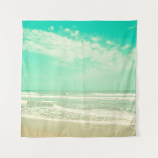 Mint turquoise retro strand background,,beac wandkleed (Voorkant)