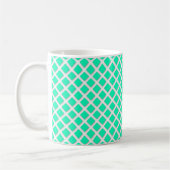 Mint Turquoise Tilted Squares Modern Pattern Koffiemok (Links)