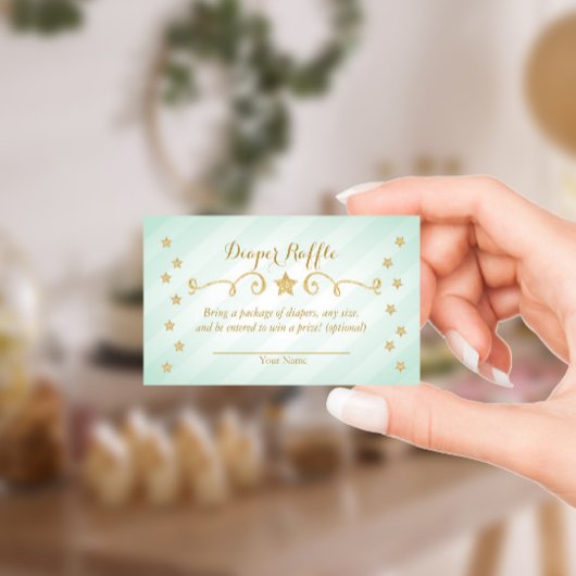Mint Twinkle Little Star Diaper Kaart Raffle