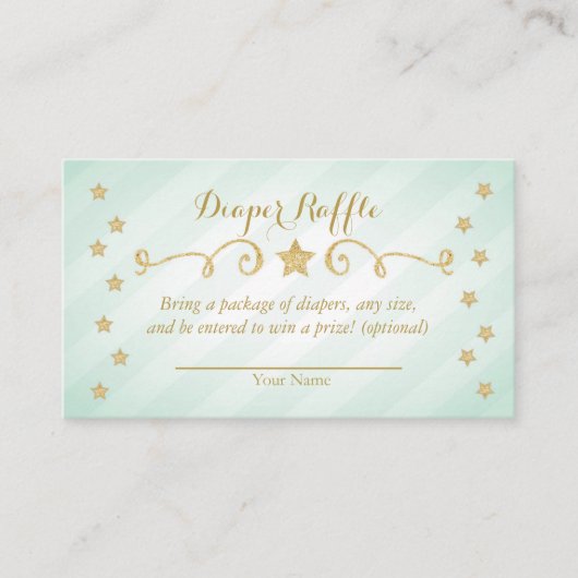Mint Twinkle Little Star Diaper Kaart Raffle (Voorkant)