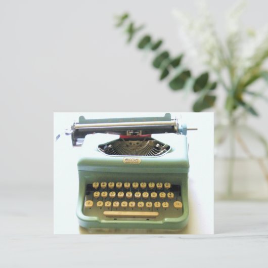 Mint Typewriter Briefkaart (Staand voorkant)