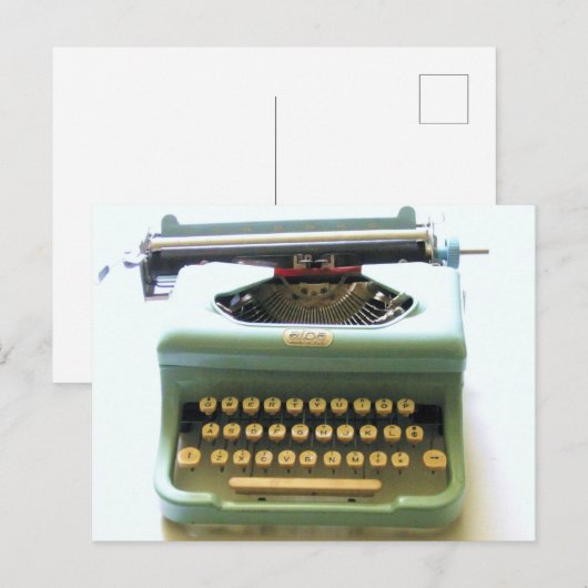 Mint Typewriter Briefkaart (Voorkant / Achterkant)