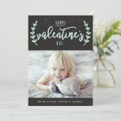 Mint Typografie Rustic Chalkboard Valentijnsdag Feestdagenkaart (Staand voorkant)