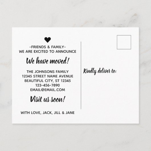 Mint Typography Guest Room Moving Announcement Aankondigingskaart (Achterkant)