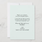 Mint Ultrasound Foto Dank u Baby Punt van Uitzicht Bedankkaart (Achterkant)