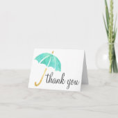 Mint Umbrella Baby shower Dank u wel kaarten (Voorkant)