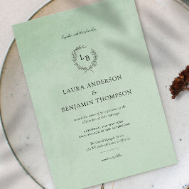 Mint Velvet Textuur Elegante bruiloft Kaart