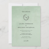 Mint Velvet Textuur Elegante bruiloft Kaart (Voorkant)