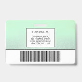 Mint Verlopen Glitter Foto Logo Personeelsbadge Badge (Achterkant)