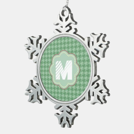 Mint visgraat tin sneeuwvlok ornament (Rechts)