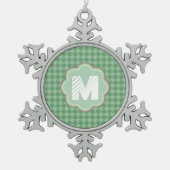 Mint visgraat tin sneeuwvlok ornament (Voorkant)