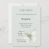 Mint Vlinder Verjaardag Kaart (Voorkant)