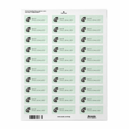 Mint wasbeer hart retour adres labels (Full Sheet)