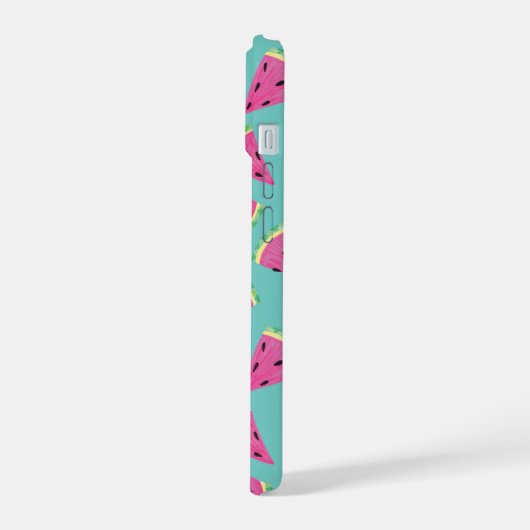 Mint Watermelonpatroon iPhone 15 Case (Linkerkant)