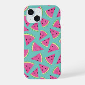 Mint Watermelonpatroon iPhone 15 Case (Achterkant)