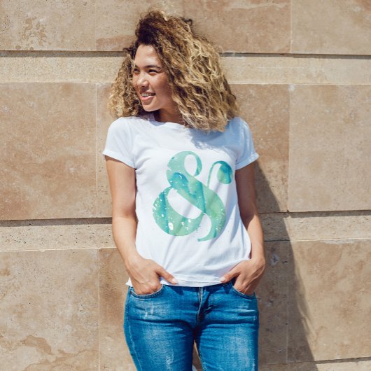 Mint Waterverf Ampersand T-shirt