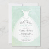 Mint Waterverf Bride Gown Vrijgezellenfeest Kaart (Voorkant)