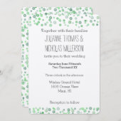 Mint Waterverf Confetti bruiloft Kaart (Voorkant / Achterkant)